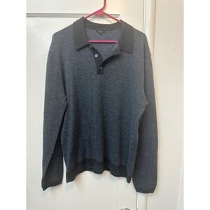 Rails Anders Mens Navy Blue Wool Blend Long Sleeve Polo Sweater Large RM-830A